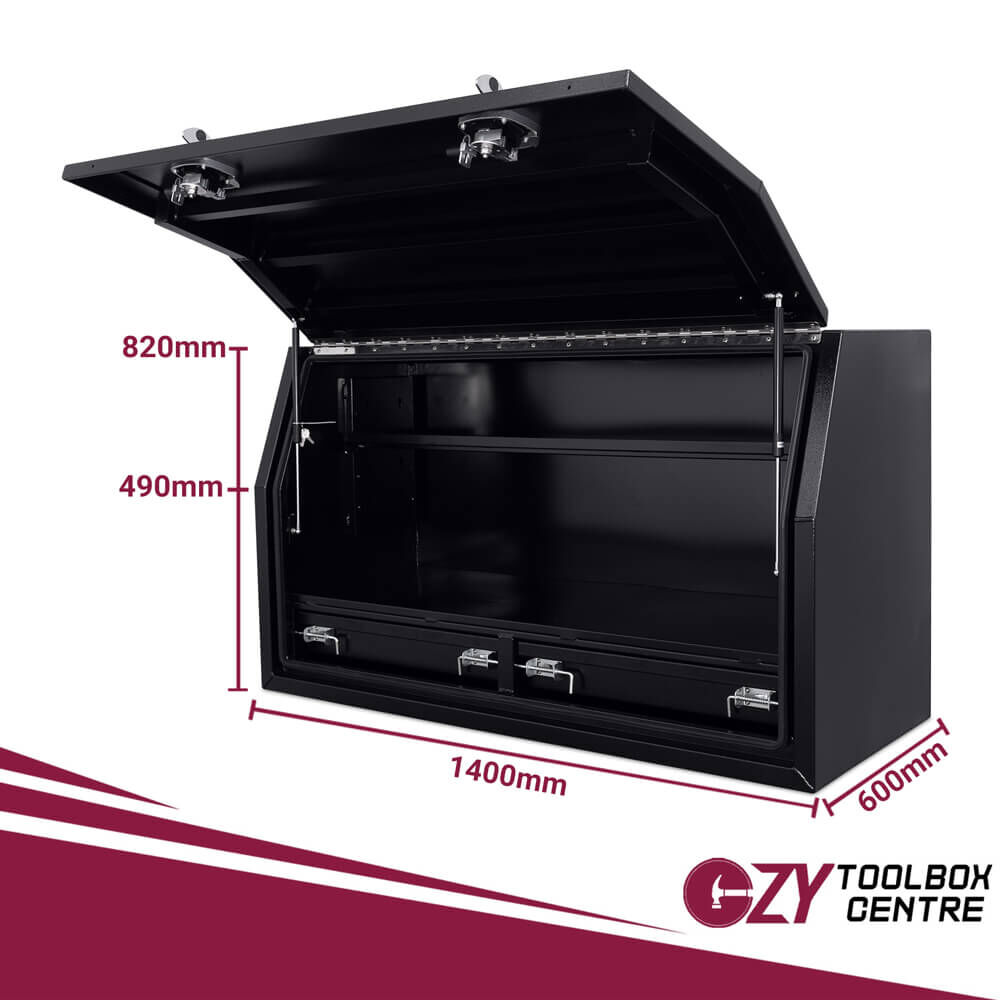 Built-in Drawers 1400mm x 600mm x 820mm Black OZY-1468FD-2B