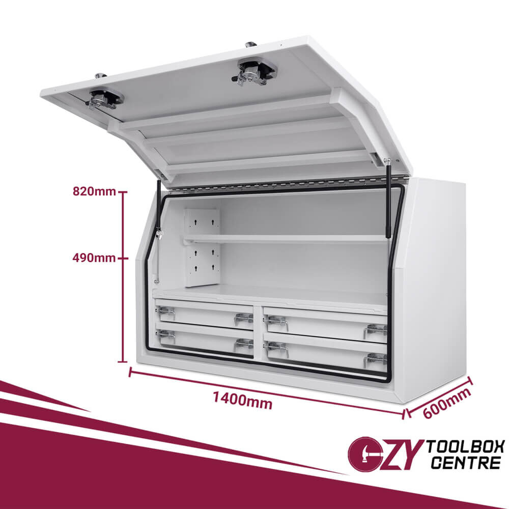 Built-in Drawers 1400mm x 600mm x 820mm White OZY-1468FD-4W