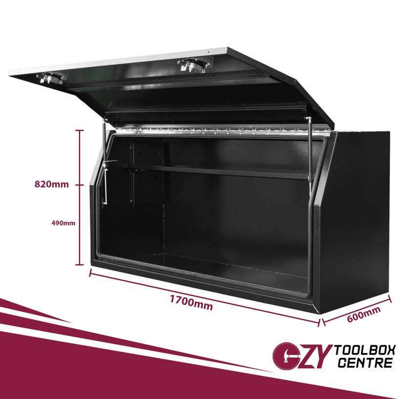 Full Lid 1700mm x 600mm x 820mm Black OZY-1768FDB 