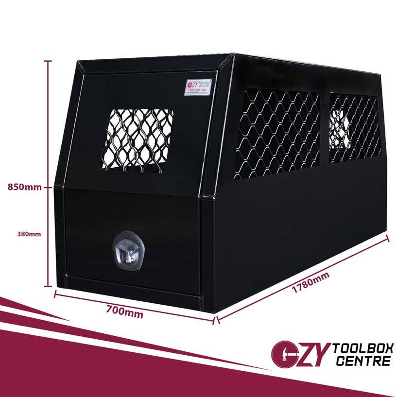 Dog Cage 1780mm x 700mm x 850mm Black OZY-DBBLK