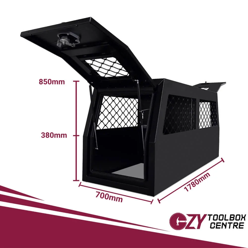 Dog Cage 1780mm x 700mm x 850mm Black OZY-DBBLK