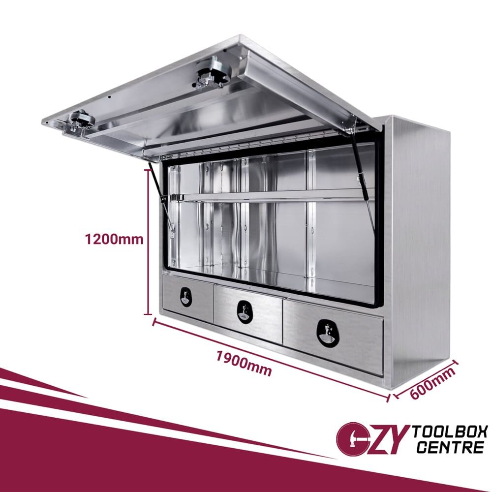 Aluminium Truck Box - Half Lid with 3 External Drawers