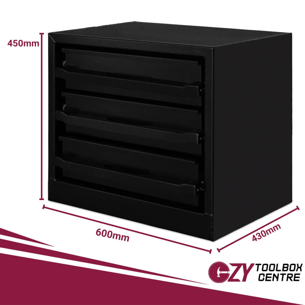 Aluminium 3 Drawer Unit - Black
