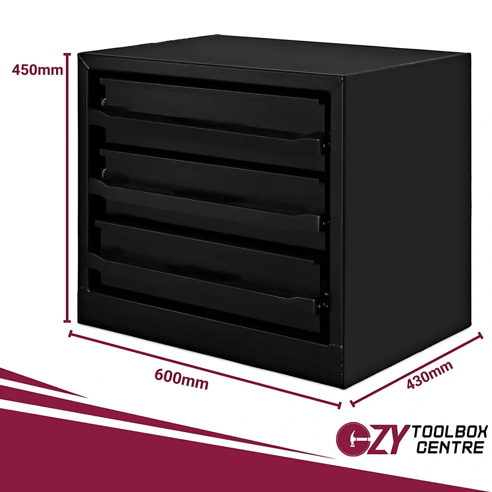 Aluminium 3 Drawer Unit - Black