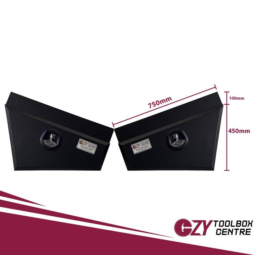 Set of Under Tray Ute Tool Boxes - Black