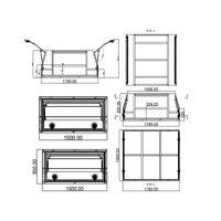 Canopy Jack Off - 1/4 Dog Box 1780mm x 1600mm x 850mm Flat Plate OZY-1716DB