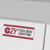 Half Lid Toolbox with 2 External Drawers - White