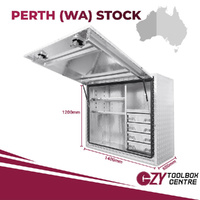 Truck Box 1400mm x 600mm x 1200m  Checker Plate OTC-1461CP-4D-P Perth Warehouse