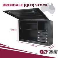 Truck Box 1900mm x 600mm x 1200m OTC-1961-4D-B-Q Black  - QLD Warehouse