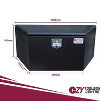 Top Lid 1200mm x 500mm x 500mm Drawbar Toolbox Black OZY-1255DB