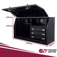 Built-in Drawers 1400mm x 600mm x 820mm Black OZY-1468FD-3B