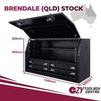 Built-in Drawers 1400mm x 600mm x 820mm OZY-1468FD-4B-Q Black - QLD Warehouse
