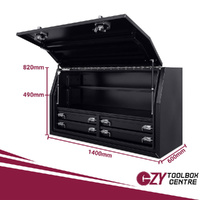 Built-in Drawers 1400mm x 600mm x 820mm Black OZY-1468FD-4B 