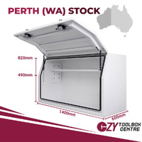Full Lid 1400mm x 600mm x 820mm White OZY-1468FDW-P Perth Warehouse