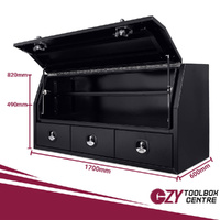 Built-in Drawers 1700mm x 600mm x 820mm Black OZY-1768AB 