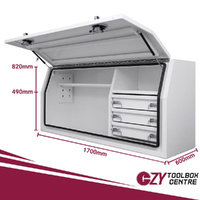 Built-in Drawers 1700mm x 600mm x 820mm White OZY-1768FD-3W