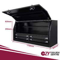 Built-in Drawers 1700mm x 600mm x 820mm Black OZY-1768FD-4B 