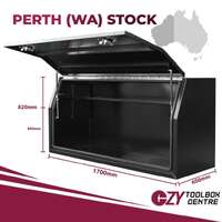 Full Lid 1700mm x 600mm x 820mm OZY-1768FDB-Q Black - Perth Warehouse
