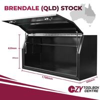 Full Lid 1700mm x 600mm x 820mm OZY-1768FDB-Q Black - QLD Warehouse