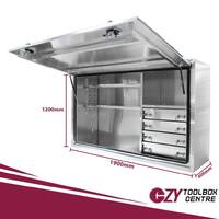Truck Box 1900mm x 600mm x 1200m Pro-Series 4 Drawer OZY-1961FP-4D-W White