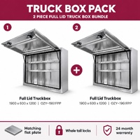 Truck Box Twin Pack 1900: 2 x Full Lid Truck Box Bundle (Flat Plate)