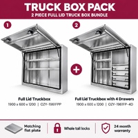 Truck Box Pro Pack - Open Storage + 4 Drawer Truck Box Bundle (Flat Plate)