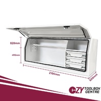 Full Lid 2100mm x 600mm x 820mm White OZY-2168FD-3W