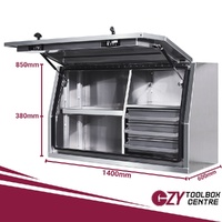 Full Side Opening UTE Toolbox with 3 Built-in Drawers - Flat Plate