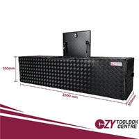Aluminium Caravan Box with Generator and BBQ Slide - Black