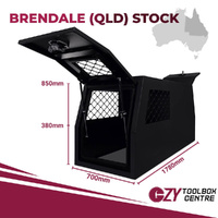 Dog Cage And Toolbox 1780mm x 700mm x 850mm Black OZY-HDBLK-Q QLD Warehouse