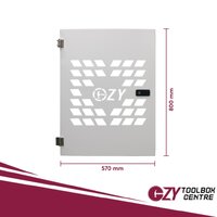 Lockable Rear Toolbox Gate 3.0 flat plate WHITE 570W x 800H mm OZY-LRMG-W