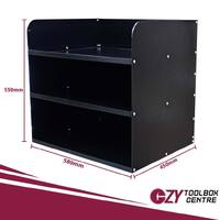 Aluminium 3 Tier Shelf Unit Black OZY-SBUNIT