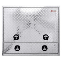 Truck Box Half Lid 2 External Drawers 1400mm x 600mm x 1200mm OTC-1461CPA Checker Plate