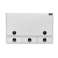 Truck Box Half Lid 3 External Drawers 1900 x 600 x 1200 White OTC-1961A-W 