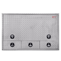 Truck Box Half Lid 3 External Drawers 1900 x 600 x 1200 Checker Plate OTC-1961CPA