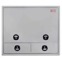 Truck Box Half Lid 2 External Drawers Pro-Series 1400mm x 600mm x 1200mm OZY-1461FP-2D Flat Plate
