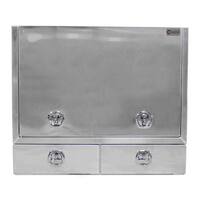 Truck Box Half Lid 2 External Drawers 1400mm x 600mm x 1200mm Pro-Series OZY-1461FP-2D-W White
