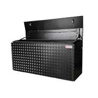 Aluminium Caravan Box with Generator and BBQ Slide - Black