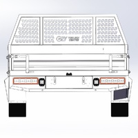 Aluminium Ute Tray W/Headbord 1800mm W x 1650mm L - Flared Mud Guards, Underbody Toolboxes BLACK OZY-TRAY-1650B