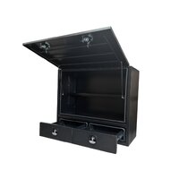 Truck Box Half Lid 2 External Drawers 1400mm x 600mm x 1200mm  Black OTC-1461A-B