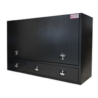 Truck Box Half Lid 3 External Drawers 1900 x 600 x 1200 Black  OTC-1961A-B-P - Perth Warehouse