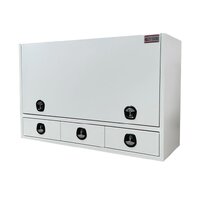 Truck Box Half Lid 3 External Drawers 1900 x 600 x 1200 White OTC-1961A-W 