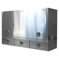 Truck Box Half Lid 3 External Drawers 1900 x 600 x 1200 Flat Plate OTC-1961A 