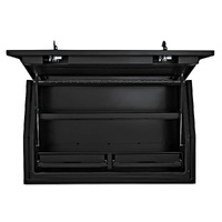 Full Side Opening UTE Toolbox with 2 Built-in Drawers - Black