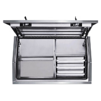 Full Side Opening UTE Toolbox with 3 Built-in Drawers - Flat Plate