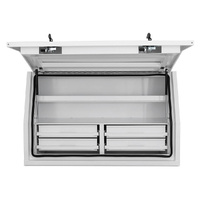 Full Side Opening UTE Toolbox with 4 Built-in Drawers - White