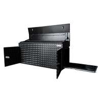 Aluminium Caravan Box with Generator and BBQ Slide - Black