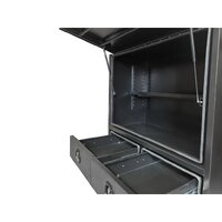 Truck Box Half Lid 2 External Drawers 1400mm x 600mm x 1200mm  Black OTC-1461A-B