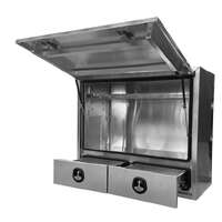 Truck Box Half Lid 2 External Drawers 1400mm x 600mm x 1200mm Flat Plate OTC-1461A 