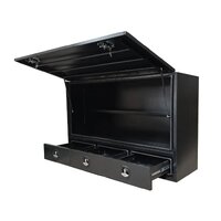 Truck Box Half Lid 3 External Drawers 1900 x 600 x 1200 Black  OTC-1961A-B-P - Perth Warehouse